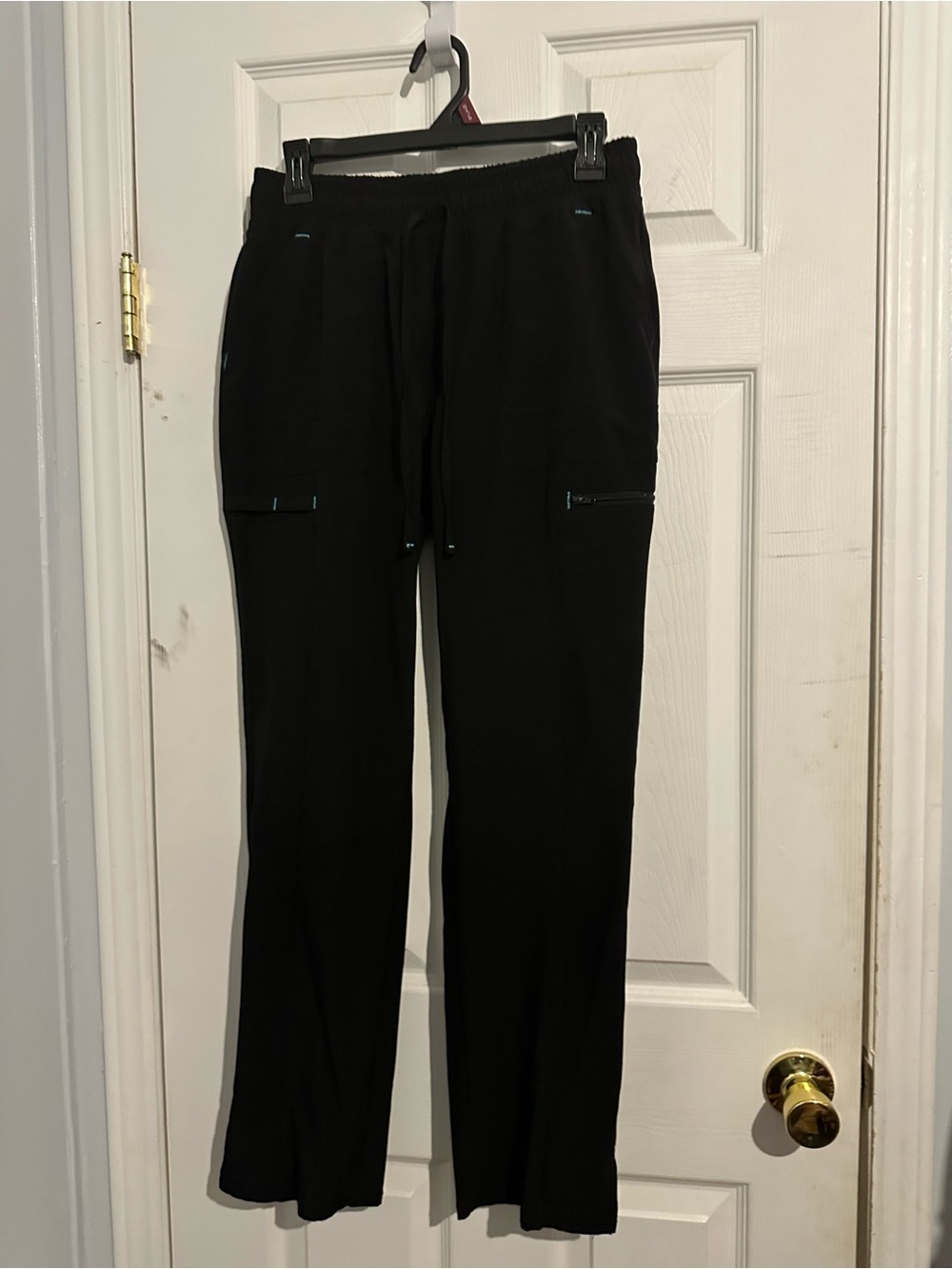 Scrubstar Black Jogger Pants with Teal Accents